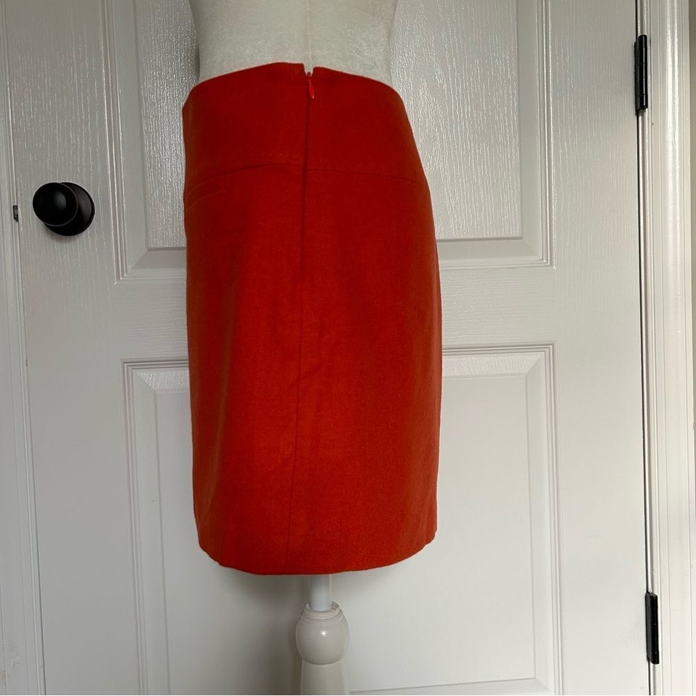 GAP Women’s Orange Wool Lined Zip Up Mini Skirt Size 4 - Picture 3 of 14